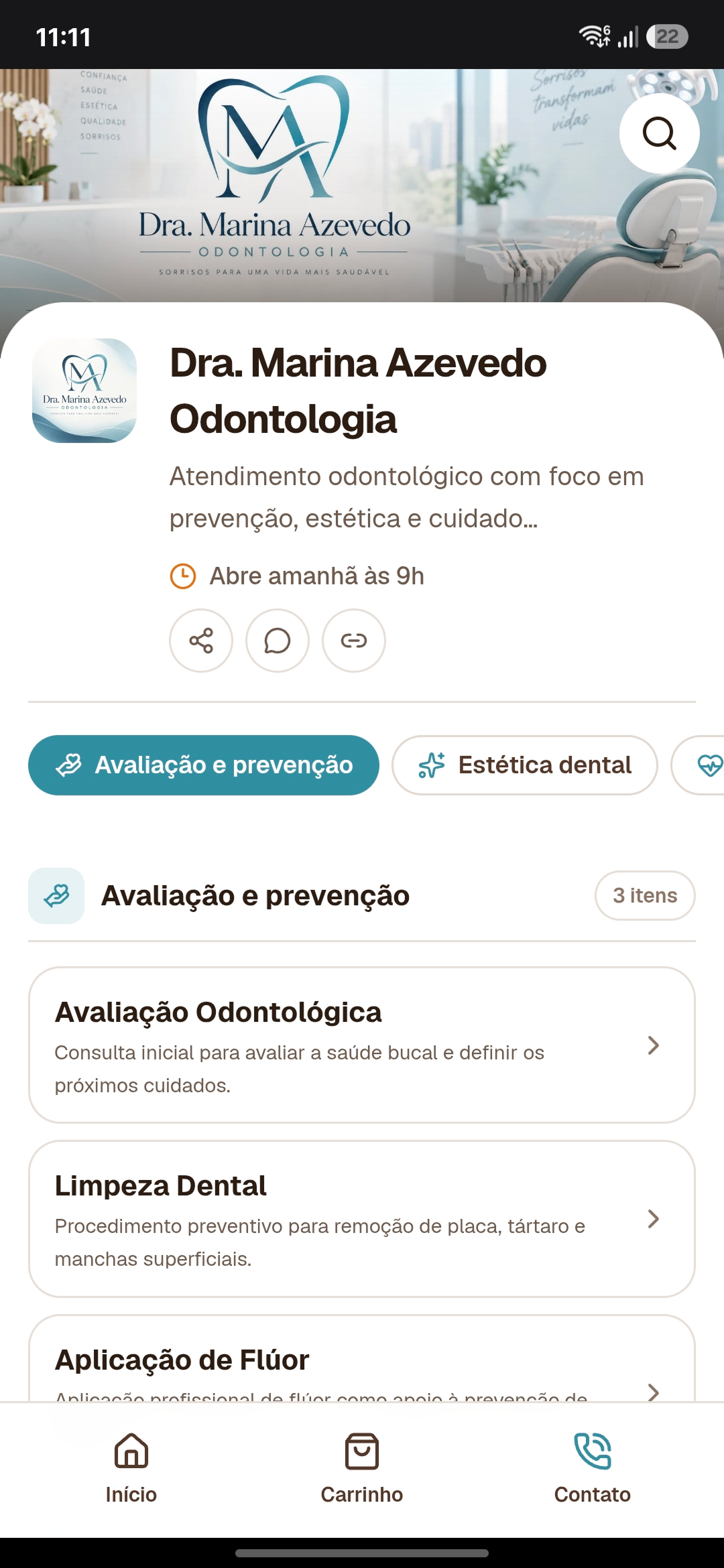 Catálogo comercial de Dra. Marina Azevedo