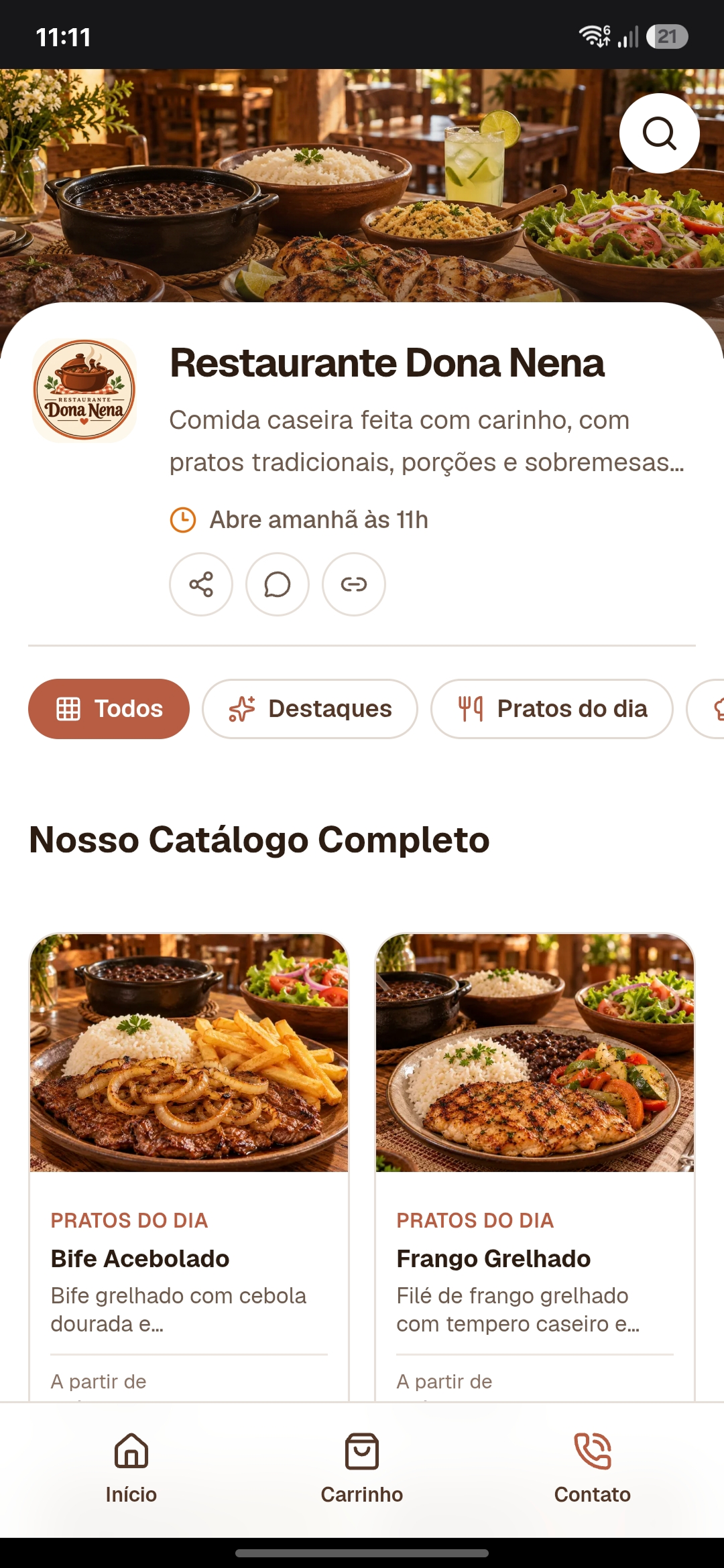 Catálogo comercial de Restaurante Dona Nena