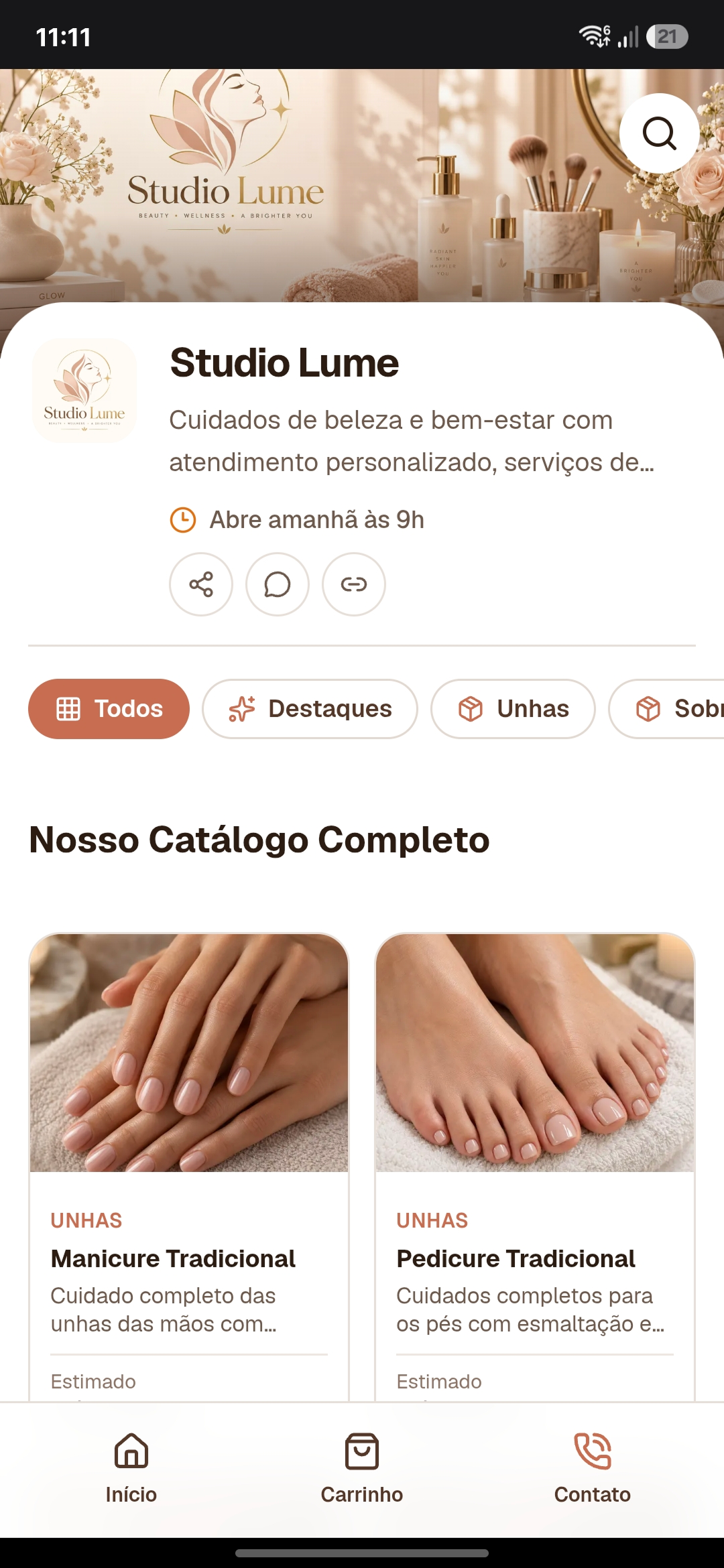 Catálogo comercial de Studio Lume